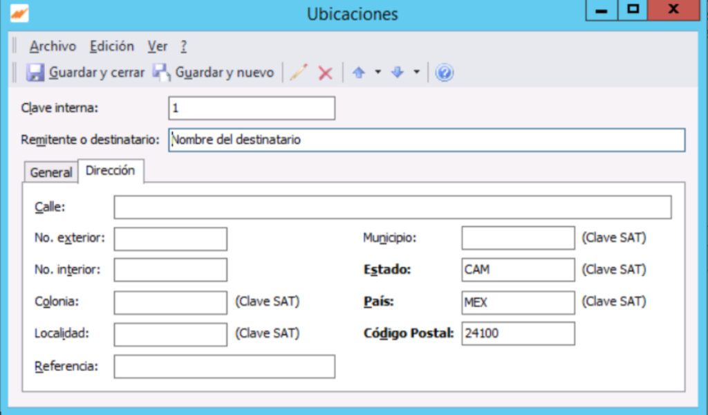 alta de direccion en carta porte - expertos en erp microsip