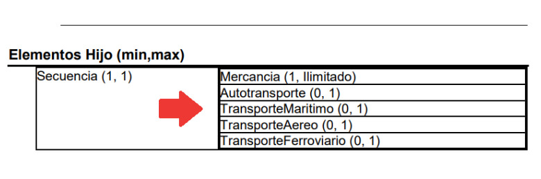 Elementos hijo carta porte autotrasporte